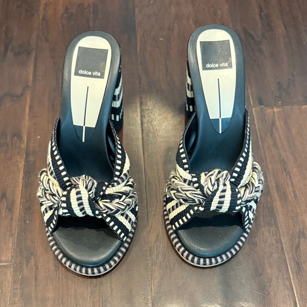 Dolce Vita Striped Black and cream Mules